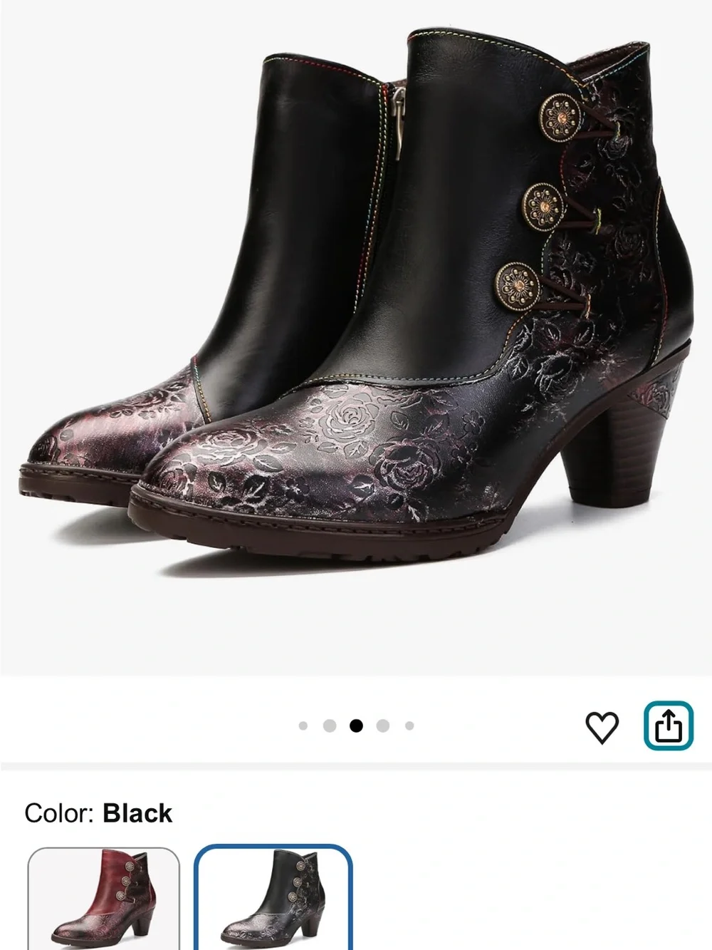 Metcandy Women’s 39 (8.5 US) Black Ankle Boots